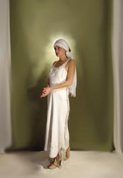 deer suede hand laced wedding gown